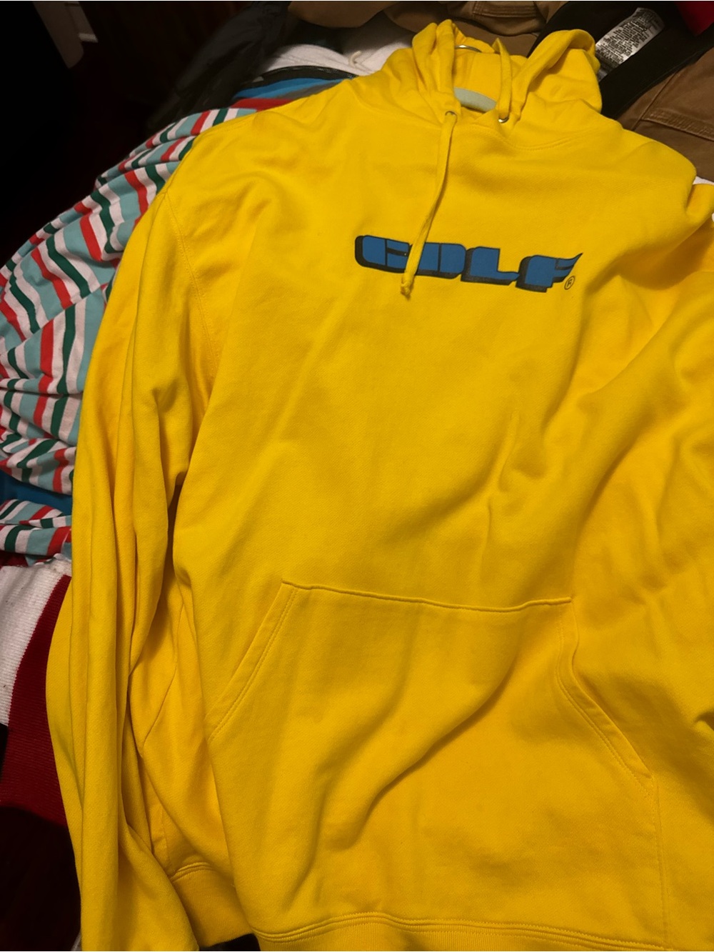 Golf Wang Yellow Graphic Hooded Sweatshirt -XL